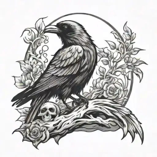 Death And Raven Perched
