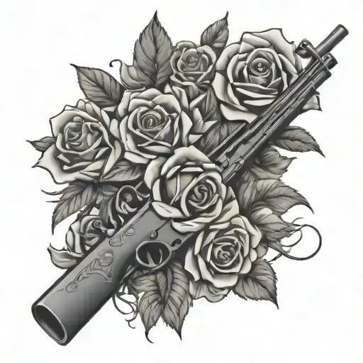 Roses And Gymuns Around The Word Rifle Man