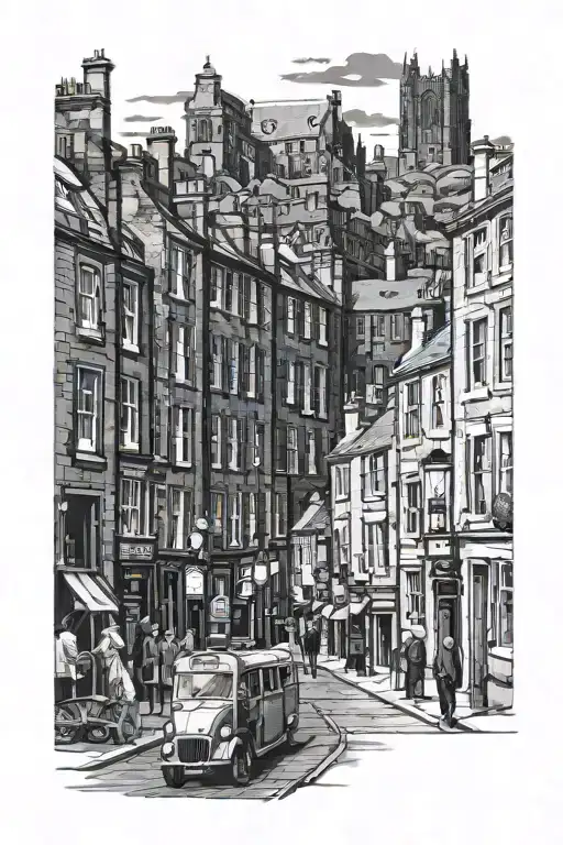 Realistic Gothic Edinburgh Street