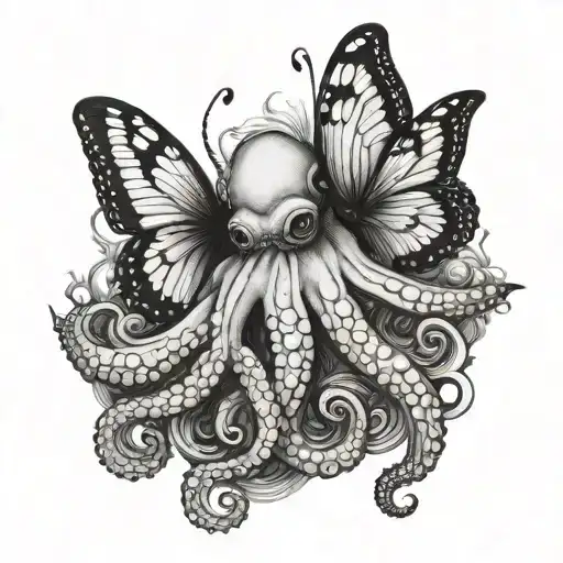 Octopus Eliphent And Butterfly Made