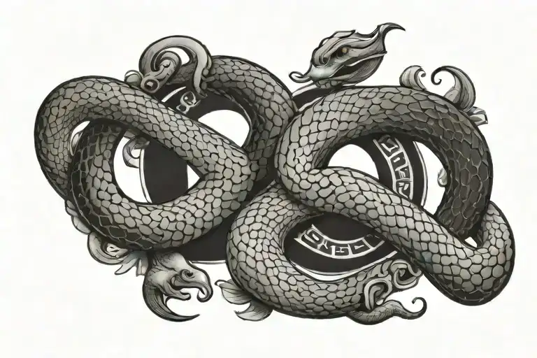 Snake And Yin Yang Symbol
