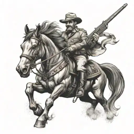 South African Boer With Horse And Gun