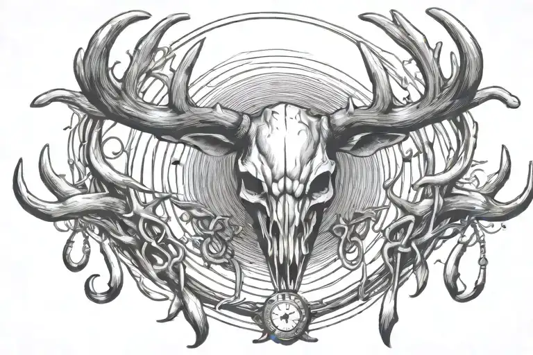 Antlers And Fishing Hook