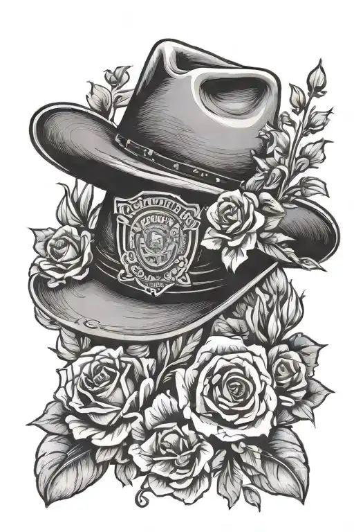 Horseshoe Cowboy Hat Birth Flowers Police Badge