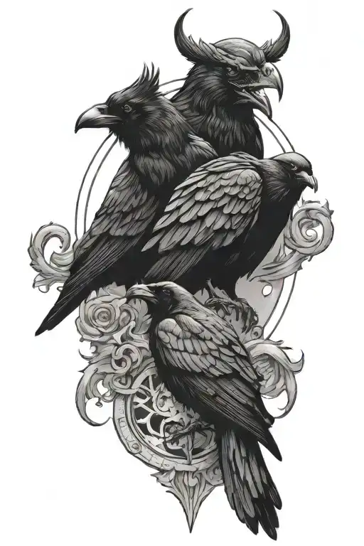 Satanic And Raven Sitting