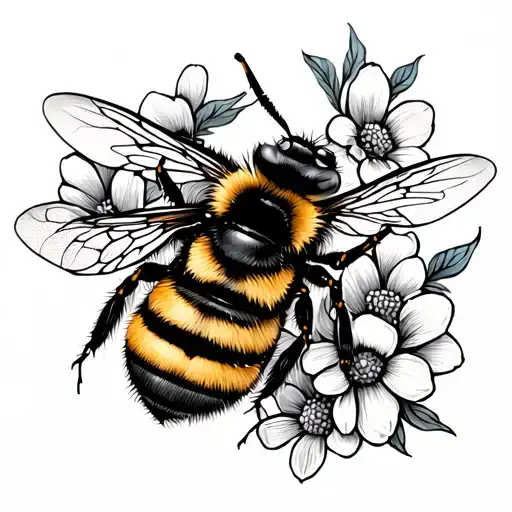 Bumble Bee With Flowers
