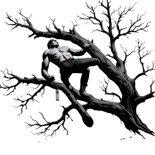 Man Hanging From A Tree