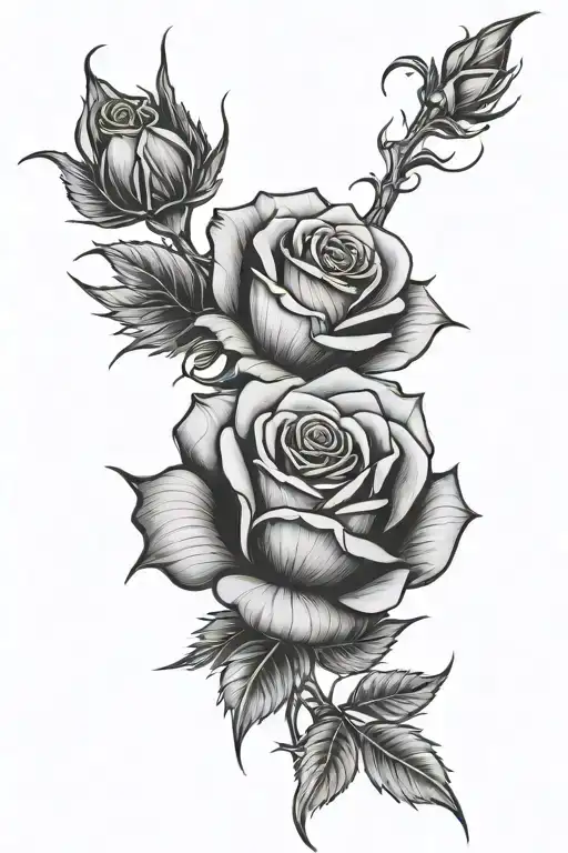 Rose With Thorns On Shoulder