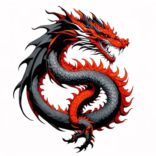 Red Dragon Wrapped Tightly