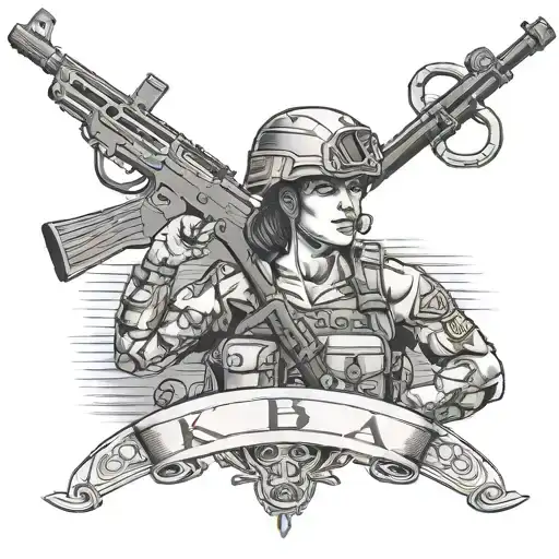 Female Marine With Kbar