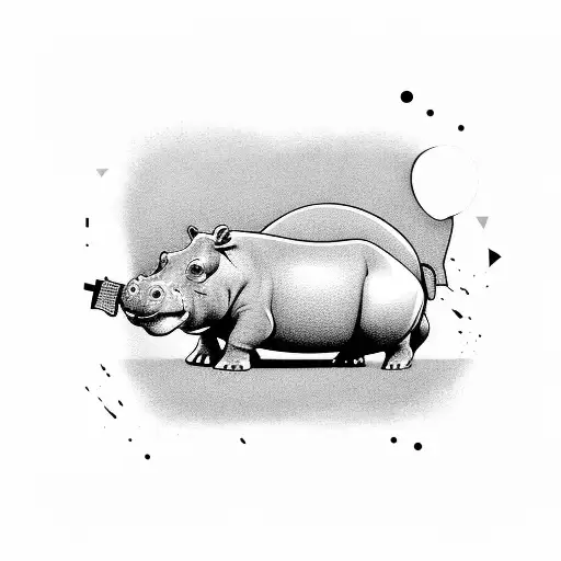 A Hippo Playimng Guitar