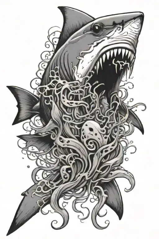 Shark Eating Jellyfish