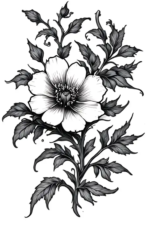 Birth Flower Of September With Vines