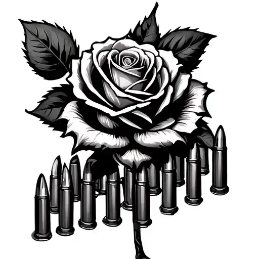 Rose On Top Of 21 Bullets Standing Tall