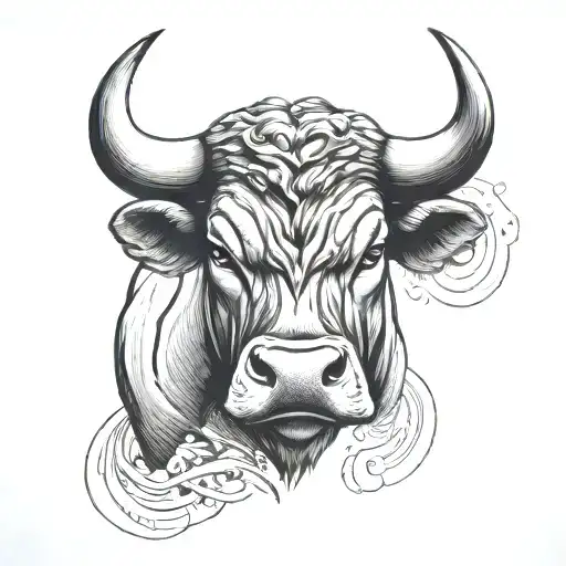 The Face Of A Bull From The Front