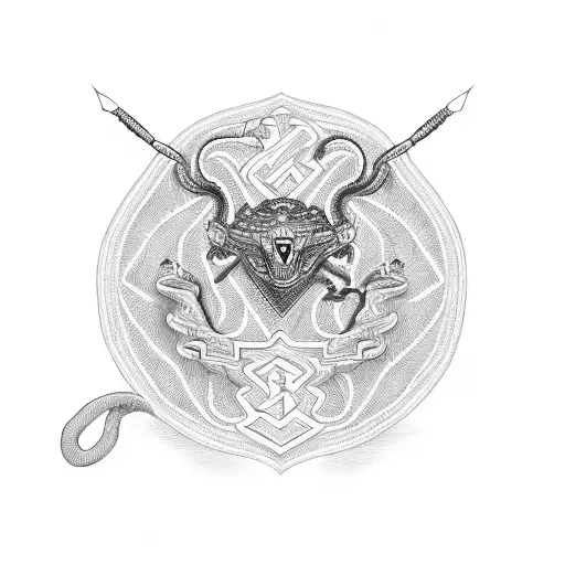 Intricate Cobra Weaving Through Military Insignia