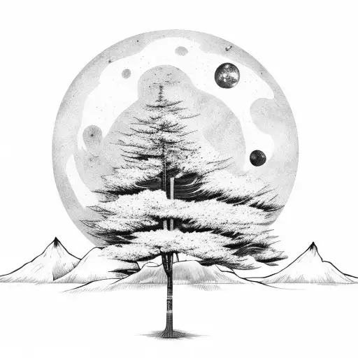 Landscape Trees Stars Astronaut Moon