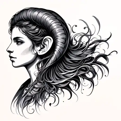 Aries And Girl Side Profile