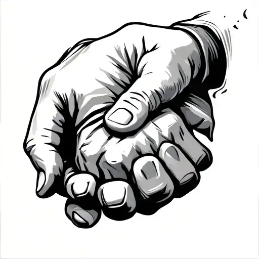 Dad Fistbump Child Holding Hands