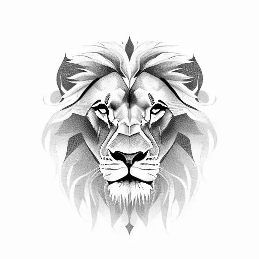 Lion In Black On Two Legs