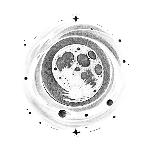 Moon With Light Shining Off It