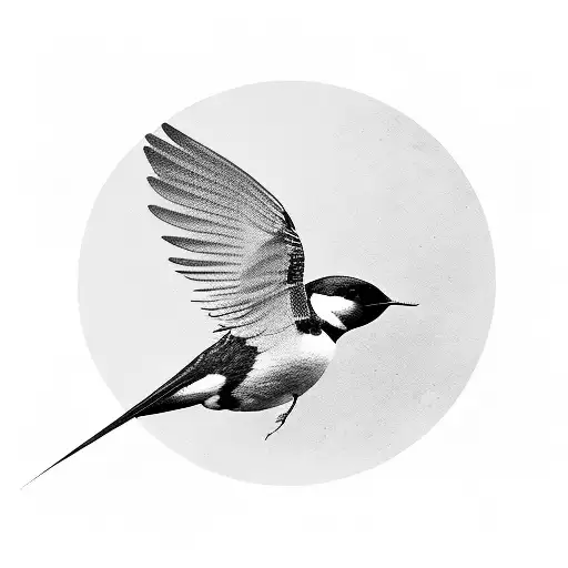 Swallow Tail Bird Flying Up