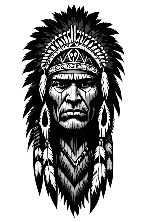 Wood And Cherokee Indian Tribal