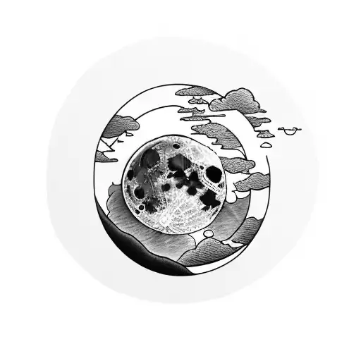 Blood Moon Hidden Behind Clouds Sleeve