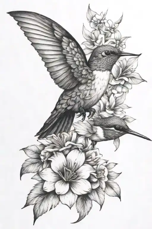 Floral Sleeve Small Hummingbird