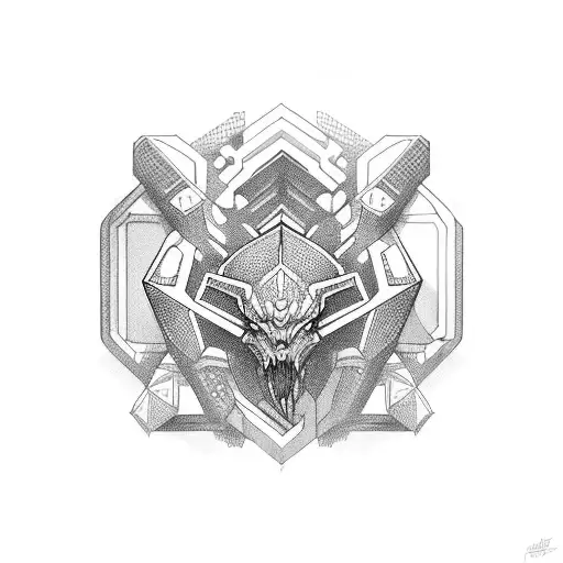 An Intricate Geometric Design Inspired By Gaming Icons