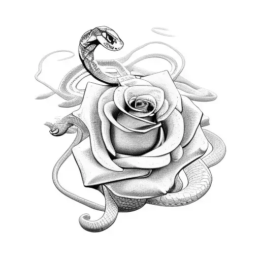 Snake And Roses