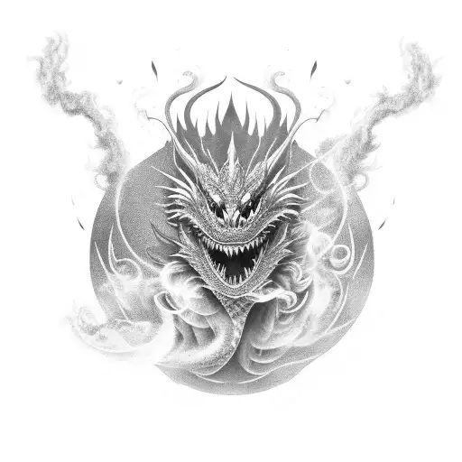 A Dragon Made Entirely Of Swirling Smoke
