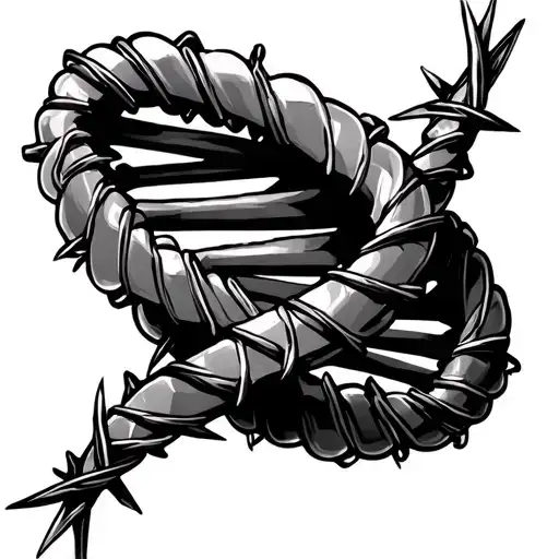 Dna Helix And Barbed Wire