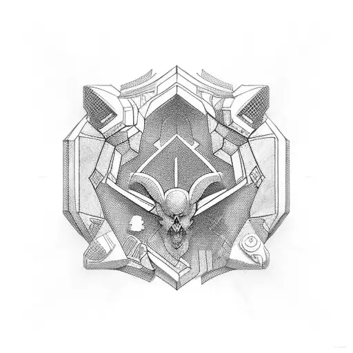 An Intricate Geometric Design Inspired By Gaming Icons