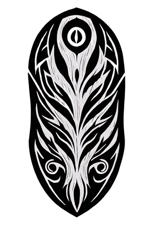 Wood And Tribal Tattoo Design