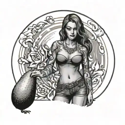 Avocado And Fire Pit Girl Standing