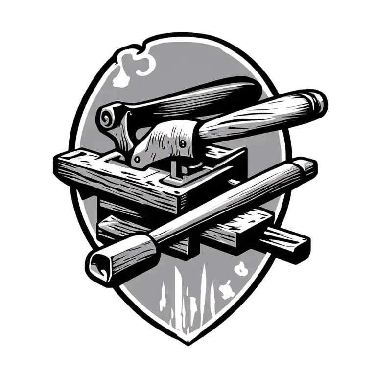 Woodworking Design With Hand Plane And Chisels