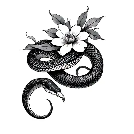 Big Snake With Flowers