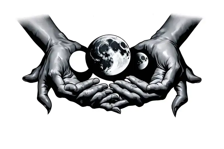 Hands And Moon Phases