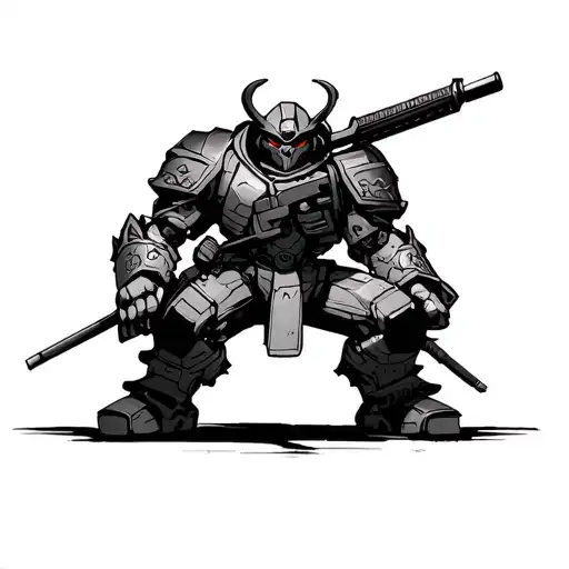 Mecha Samurai With Gun
