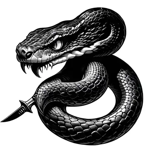 Snake Head With Knife Piercing