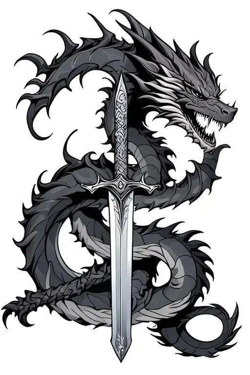 Red Dragon Coiled Sword