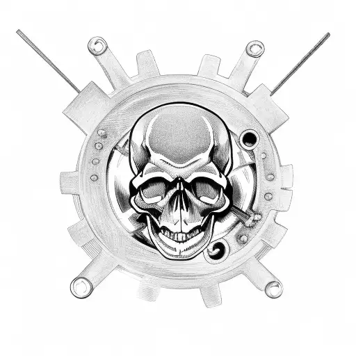 Mechanic Skull And Gears