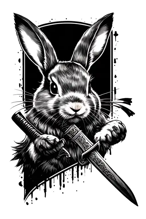 Rabbit With A Katana Sword