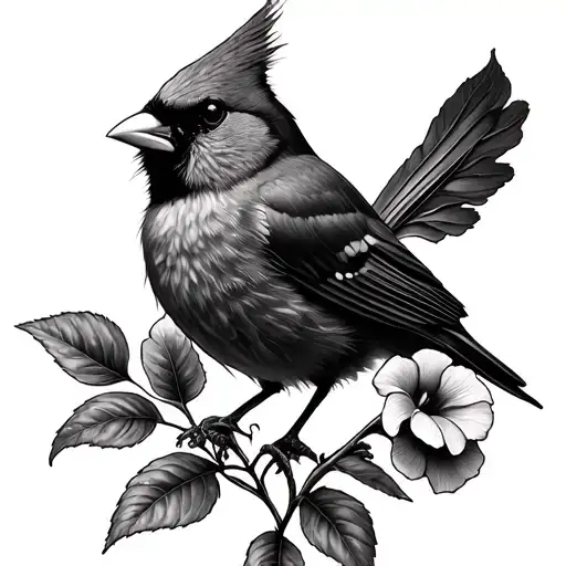 Petunia And Cardinal