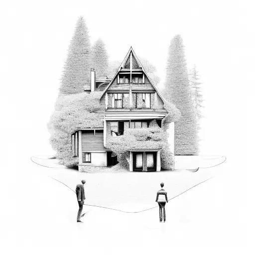 A House Split Into Different Sections On Separate Plots Of Land