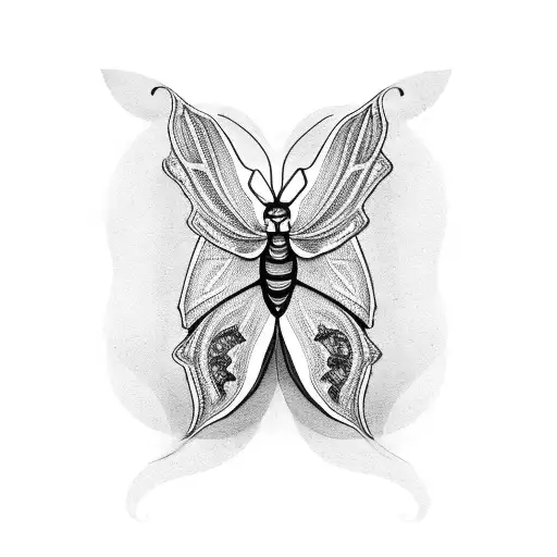 A Moth Made Of Coffee Beans And Real Estate Blueprints