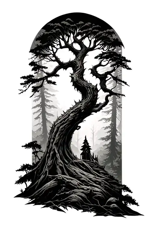 Cyber Sigilism Forest Scene