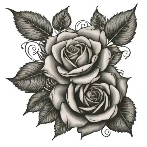 Rose And Honeysuckle Flowers