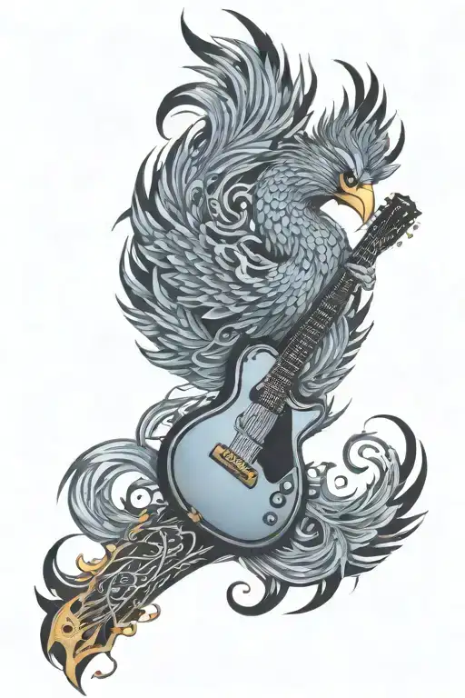 Tribal Phoenix Guitar